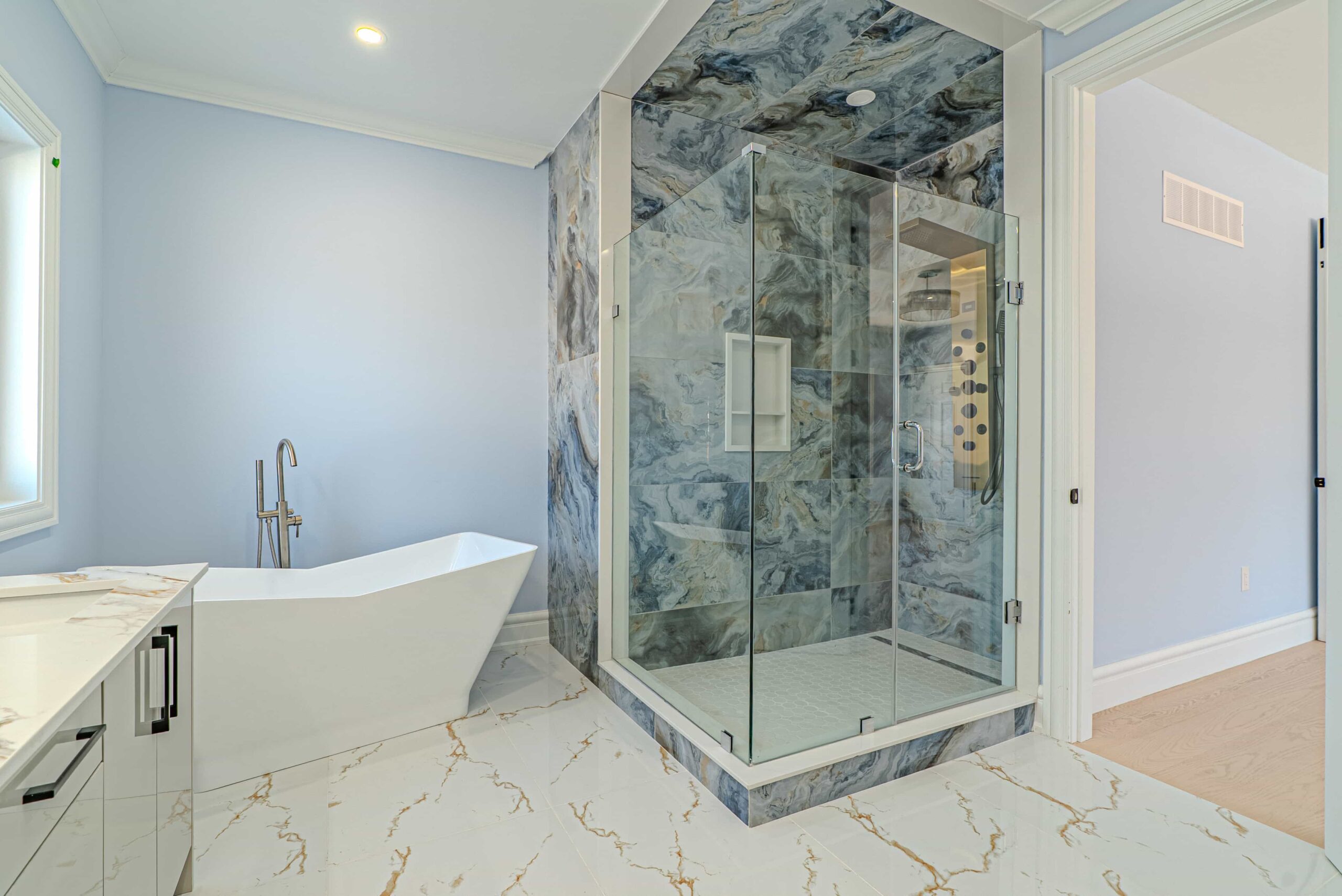 Renovated living room post-fire damage in GTA