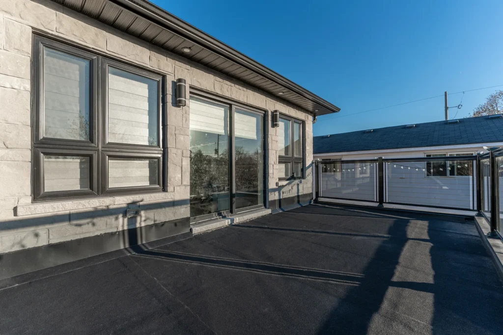 Rooftop terrace on a custom home on Harrow Street