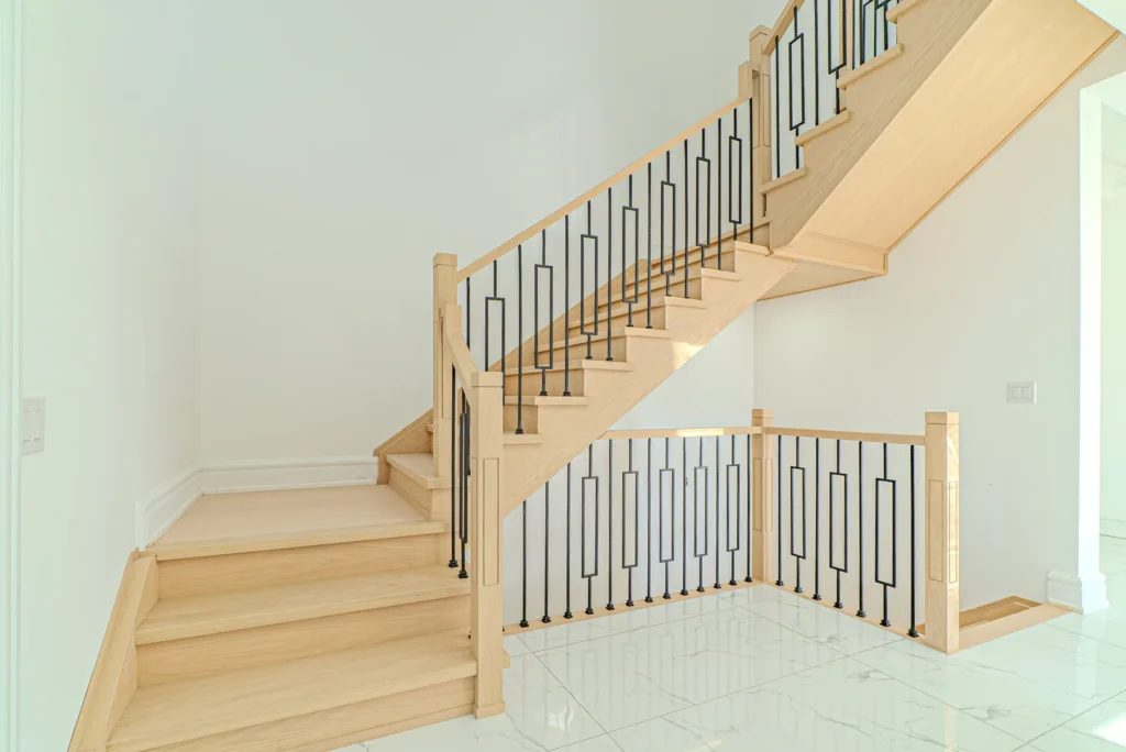 Full height oak staircase, Michaud custom home